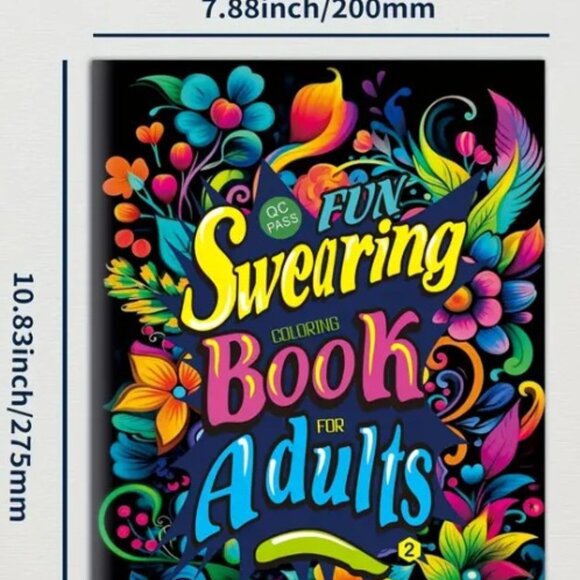 Adult & Teen Swearing Coloring Book with bad words and flowers - Picture 1 of 2